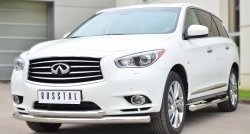 22 649 р. Защита переднего бампера (2 трубыØ76 и 63 мм, нержавейка) SLITKOFF  INFINITI JX35 (2012-2014)  с доставкой в г. Королёв. Увеличить фотографию 3