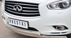 24 999 р. Защита переднего бампера (2 трубыØ75х42 мм, нержавейка) Russtal INFINITI JX35 (2012-2014)  с доставкой в г. Королёв. Увеличить фотографию 2