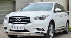 24 999 р. Защита переднего бампера (2 трубыØ75х42 мм, нержавейка) Russtal INFINITI JX35 (2012-2014)  с доставкой в г. Королёв. Увеличить фотографию 4