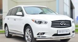 13 849 р. Защита порогов из круглой трубы диаметром 63 мм Russtal INFINITI JX35 (2012-2014) (Защита порогов с со скосами на торцах (вариант 1))  с доставкой в г. Королёв. Увеличить фотографию 5