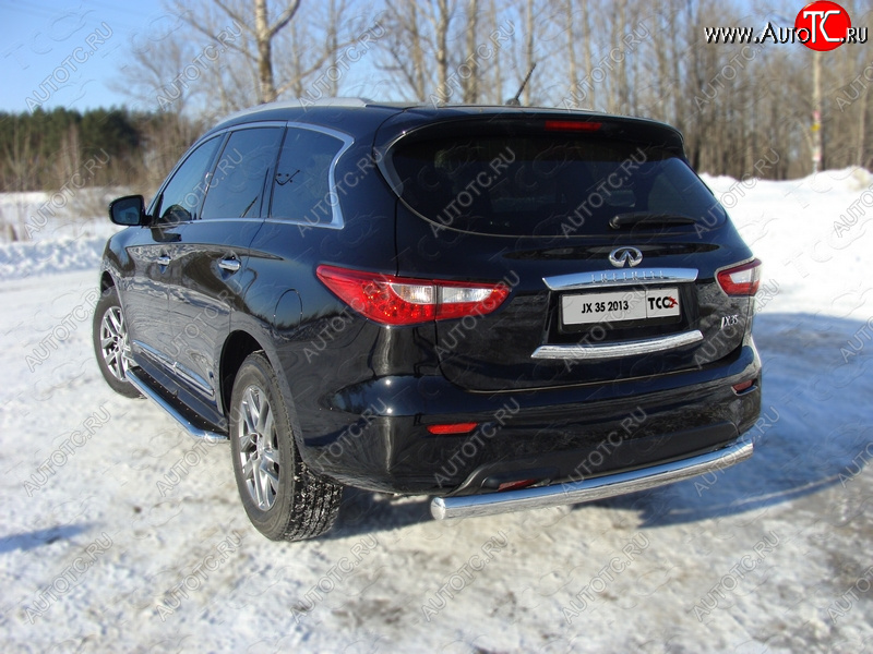 24 099 р. Защита заднего бампера (овальная) ТСС 75х42 мм  INFINITI JX35 (2012-2014)  с доставкой в г. Королёв