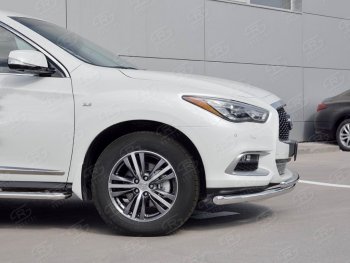 17 949 р. Защита переднего бампера (2 трубыØ63 и 42 мм, нержавейка) SLITKOFF  INFINITI QX60  L50 (2016-2021) рестайлинг  с доставкой в г. Королёв. Увеличить фотографию 3