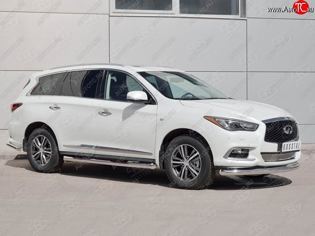 20 399 р. Защита переднего бампера (Ø76 мм, нержавейка) SLITKOFF  INFINITI QX60  L50 (2016-2021) рестайлинг  с доставкой в г. Королёв