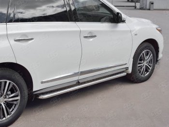 25 849 р. Широкая защита порогов с трубой диаметром 42 мм SLITKOFF v2 INFINITI QX60 L50 рестайлинг (2016-2021)  с доставкой в г. Королёв. Увеличить фотографию 3