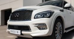 20 999 р. Защита переднего бампера (Ø75х42 мм, нержавейка) Russtal INFINITI QX80 Z62 1-ый рестайлинг (2014-2018)  с доставкой в г. Королёв. Увеличить фотографию 2