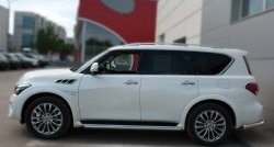 16 799 р. Защита порогов из круглой укороченной трубы диаметром 42 мм SLITKOFF  INFINITI QX80  Z62 (2014-2018) 1-ый рестайлинг  с доставкой в г. Королёв. Увеличить фотографию 4