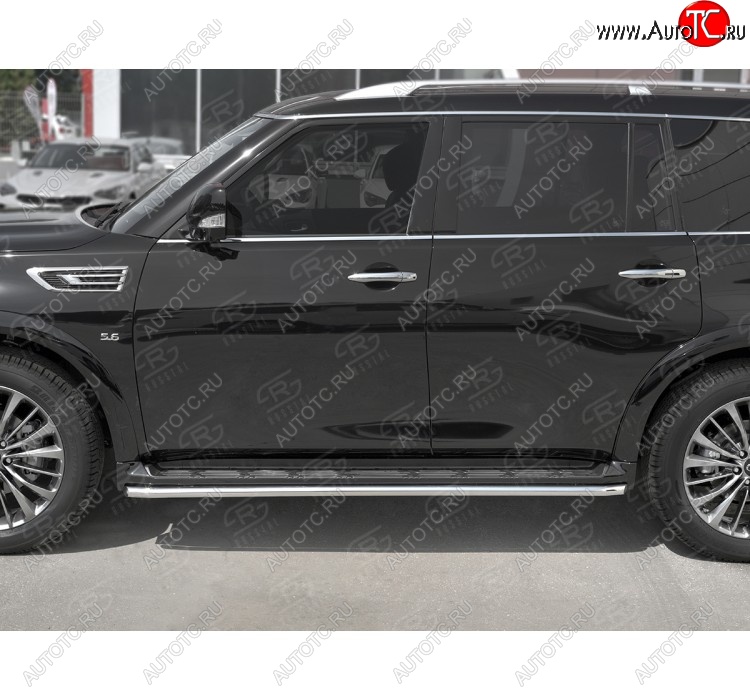 16 549 р. Защита порогов (Ø42 мм, нержавейка) SLITKOFF INFINITI QX80 Z62 2-ой рестайлинг (2018-2024)  с доставкой в г. Королёв