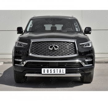 14 999 р. Защита переднего бампера (Ø75х42 мм, нержавейка) Russtal INFINITI QX80 Z62 2-ой рестайлинг (2018-2024)  с доставкой в г. Королёв. Увеличить фотографию 4