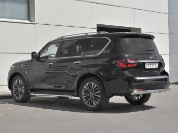 15 999 р. Защита заднего бампера (Ø75х42 мм, нержавейка) Russtal INFINITI QX80 Z62 2-ой рестайлинг (2018-2024)  с доставкой в г. Королёв. Увеличить фотографию 2