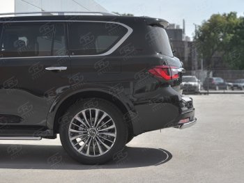 15 999 р. Защита заднего бампера (Ø75х42 мм, нержавейка) Russtal INFINITI QX80 Z62 2-ой рестайлинг (2018-2024)  с доставкой в г. Королёв. Увеличить фотографию 3