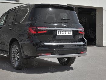 15 999 р. Защита заднего бампера (Ø75х42 мм, нержавейка) Russtal INFINITI QX80 Z62 2-ой рестайлинг (2018-2024)  с доставкой в г. Королёв. Увеличить фотографию 4