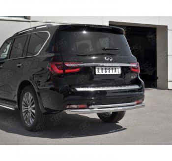 21 549 р. Защита заднего бампера (2 трубы Ø76 и 42 мм, нержавейка) SLITKOFF INFINITI QX80 Z62 2-ой рестайлинг (2018-2024)  с доставкой в г. Королёв. Увеличить фотографию 3