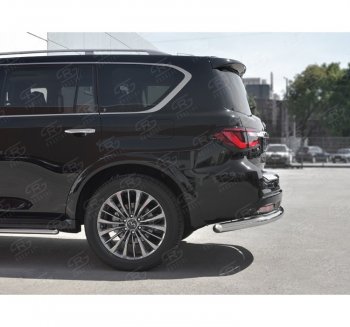 17 499 р. Защита заднего бампера (Ø76 мм, нержавейка) SLITKOFF INFINITI QX80 Z62 2-ой рестайлинг (2018-2024)  с доставкой в г. Королёв. Увеличить фотографию 2