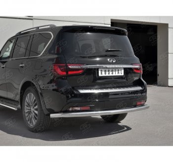 17 499 р. Защита заднего бампера (Ø76 мм, нержавейка) SLITKOFF INFINITI QX80 Z62 2-ой рестайлинг (2018-2024)  с доставкой в г. Королёв. Увеличить фотографию 3