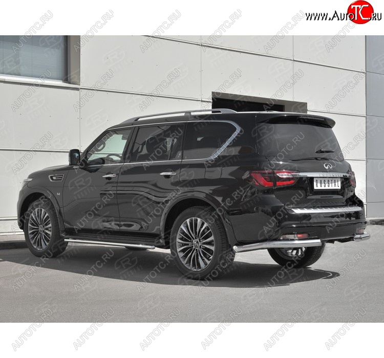 14 649 р. Защита заднего бампера (Ø76 мм уголки, нержавейка) SLITKOFF INFINITI QX80 Z62 2-ой рестайлинг (2018-2024)  с доставкой в г. Королёв