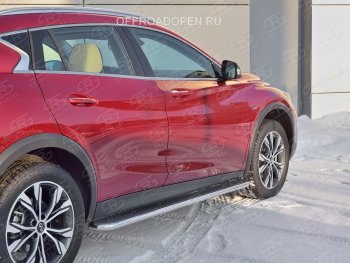 35 549 р. Порожки для ног (труба Ø42) SLITKOFF  INFINITI QX30  H15E (2016-2020) (Вариант 3 (лист нерж, проф. нерж))  с доставкой в г. Королёв. Увеличить фотографию 3