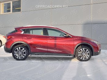 35 549 р. Порожки для ног (труба Ø42) SLITKOFF  INFINITI QX30  H15E (2016-2020) (Вариант 3 (лист нерж, проф. нерж))  с доставкой в г. Королёв. Увеличить фотографию 4