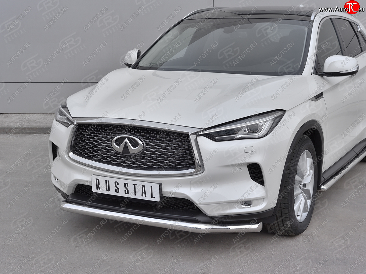 19 949 р. Защита переднего бампера (Ø42 мм волна, нержавейка)  INFINITI Qx50  J55 (2017-2022)  с доставкой в г. Королёв