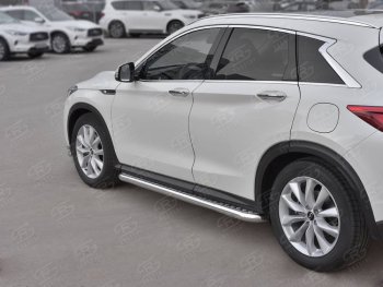 Порожки для ног SLITKOFF (Ø63 мм) INFINITI Qx50 J55 (2017-2022) ()