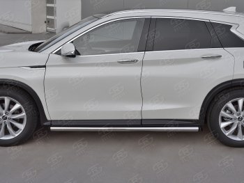 16 349 р. Защита порогов (Ø63 мм, нержавейка) SLITKOFF INFINITI Qx50 J55 (2017-2022) (С пластиковыми заглушками на торцах)  с доставкой в г. Королёв. Увеличить фотографию 3