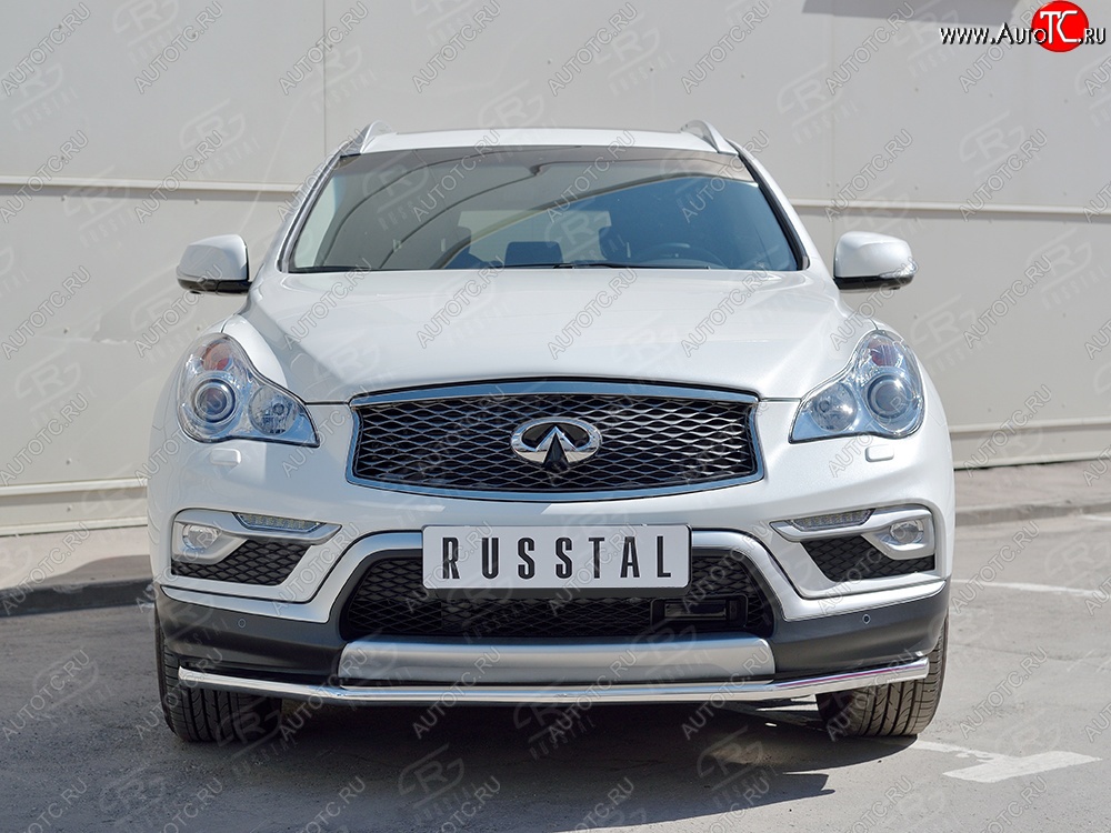 15 999 р. Защита переднего бампера (Ø42 мм, нержавейка) SLITKOFF  INFINITI Qx50  J50 (2013-2016) дорестайлинг  с доставкой в г. Королёв