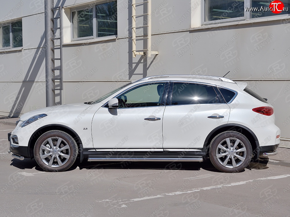 17 449 р. Защита порогов из круглой трубы диаметром 63 мм SLITKOFF  INFINITI Qx50  J50 (2013-2016) дорестайлинг  с доставкой в г. Королёв