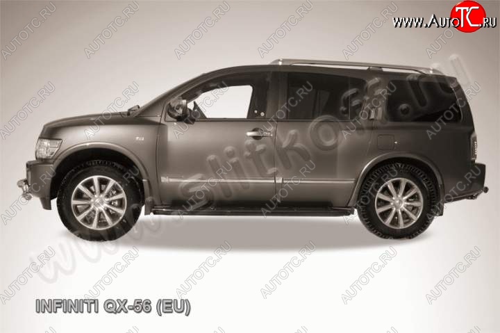 13 399 р. Защита штатного порога d42 Slitkoff  INFINITI QX56  JA60 (2004-2010) дорестайлинг, рестайлинг (Цвет: серебристый)  с доставкой в г. Королёв