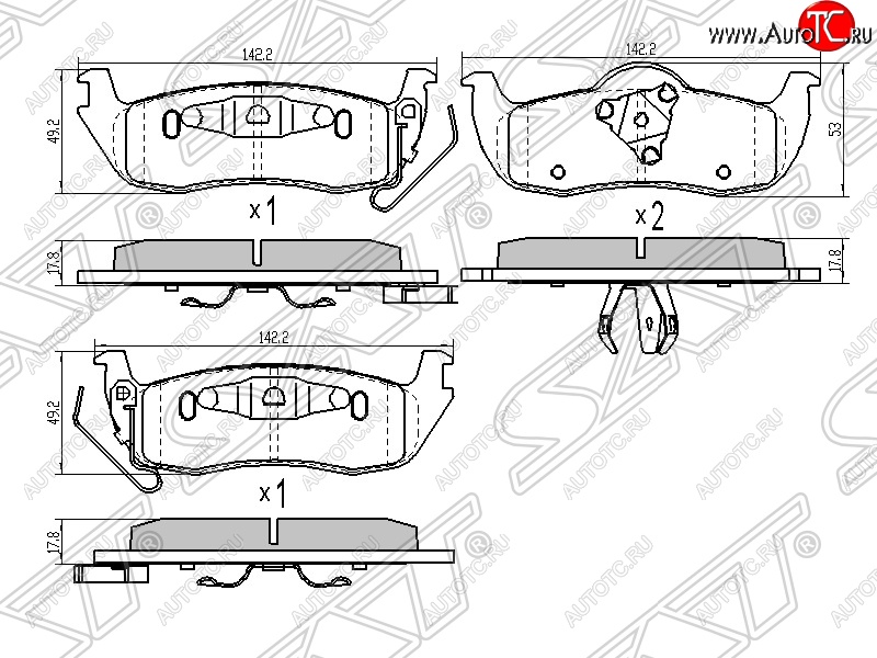 1 269 р. Колодки тормозные SAT (задние)  INFINITI QX56  JA60 (2004-2010), Nissan Armada (2003-2007), Nissan titan (2003-2015)  с доставкой в г. Королёв