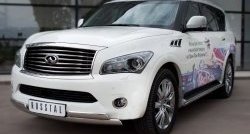 26 399 р. Защита переднего бампера (2 трубыØ76х42 мм, нержавейка) Russtal INFINITI QX56 Z62 (2010-2013)  с доставкой в г. Королёв. Увеличить фотографию 4