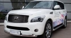 20 749 р. Защита переднего бампера (2 трубыØ76 и 63 мм, нержавейка) SLITKOFF  INFINITI QX56  Z62 (2010-2013)  с доставкой в г. Королёв. Увеличить фотографию 4