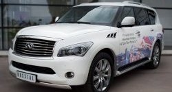 17 299 р. Защита переднего бампера (Ø75х42 мм, нержавейка) Russtal INFINITI QX56 Z62 (2010-2013)  с доставкой в г. Королёв. Увеличить фотографию 4