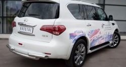 22 599 р. Защита заднего бампера (Ø76 мм, нержавейка) SLITKOFF INFINITI QX56 Z62 (2010-2013)  с доставкой в г. Королёв. Увеличить фотографию 4