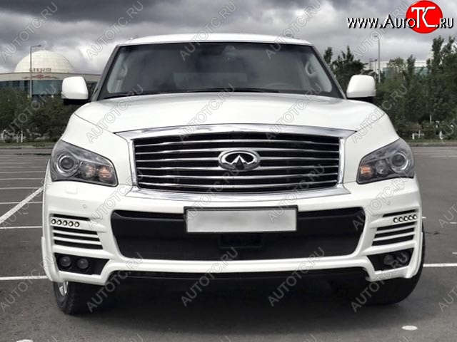 42 299 р. Передний бампер MzSpeed  INFINITI QX56  Z62 (2010-2013) (Неокрашенный)  с доставкой в г. Королёв