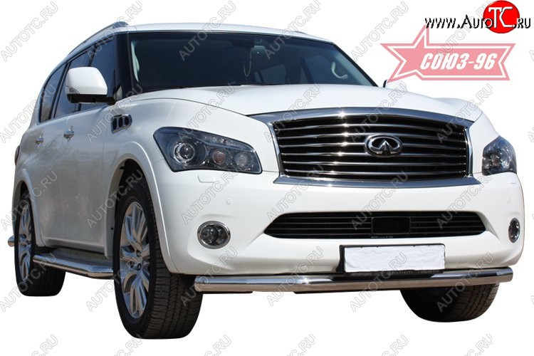 19 709 р. Защита переднего бампера одинарная Souz-96 (d76) INFINITI QX56 Z62 (2010-2013)  с доставкой в г. Королёв