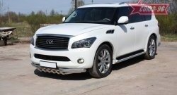 30 329 р. Защита переднего бампера двойная Souz-96 (d76/60) INFINITI QX56 Z62 (2010-2013)  с доставкой в г. Королёв. Увеличить фотографию 2