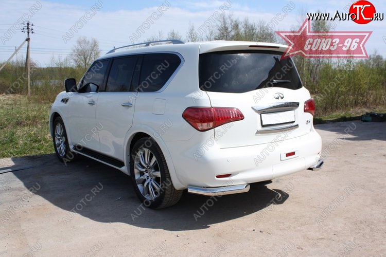 12 716 р. Защита заднего бампера Souz-96 (d60) INFINITI QX56 Z62 (2010-2013)  с доставкой в г. Королёв