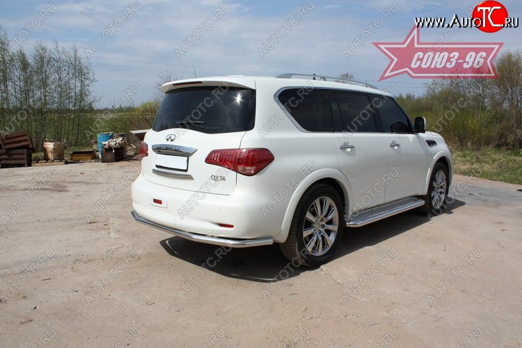 16 739 р. Защита заднего бампера Souz-96 (d60) INFINITI QX56 Z62 (2010-2013)  с доставкой в г. Королёв