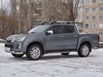 24 849 р. Защита переднего бампера (Ø 63 мм с клыками, нержавейка) SLITKOFF  Isuzu D-Max  RT85,TFR DoubleCab (2015-2021) рестайлинг  с доставкой в г. Королёв. Увеличить фотографию 2