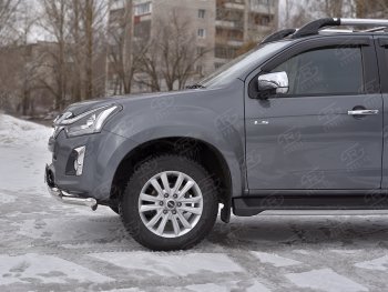 24 849 р. Защита переднего бампера (Ø 63 мм с клыками, нержавейка) SLITKOFF  Isuzu D-Max  RT85,TFR DoubleCab (2015-2021) рестайлинг  с доставкой в г. Королёв. Увеличить фотографию 3