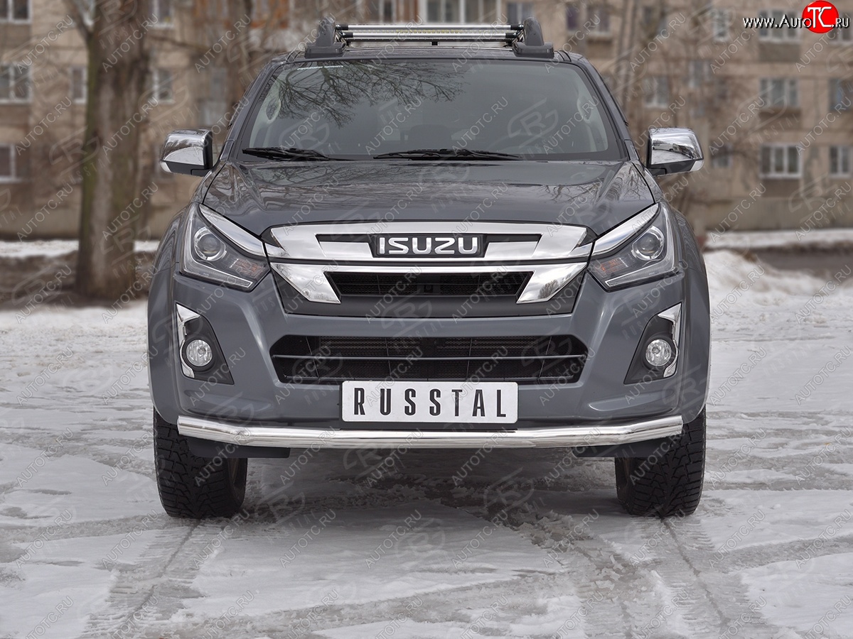 15 899 р. Защита переднего бампера (Ø 63 мм, нержавейка) SLITKOFF  Isuzu D-Max  RT85,TFR DoubleCab (2015-2021) рестайлинг  с доставкой в г. Королёв