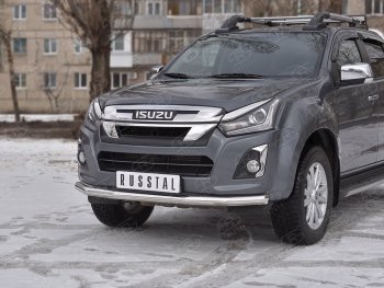 15 899 р. Защита переднего бампера (Ø 63 мм, нержавейка) SLITKOFF  Isuzu D-Max  RT85,TFR DoubleCab (2015-2021) рестайлинг  с доставкой в г. Королёв. Увеличить фотографию 3