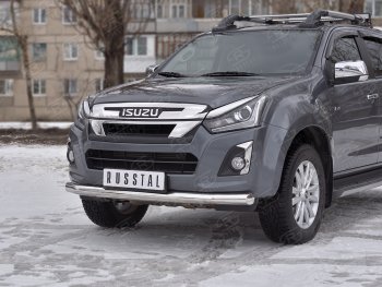 17 399 р. Защита переднего бампера (Ø 76 мм, нержавейка) SLITKOFF  Isuzu D-Max  RT85,TFR DoubleCab (2015-2021) рестайлинг  с доставкой в г. Королёв. Увеличить фотографию 2