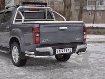 17 999 р. Защита заднего бампера (2 трубы Ø63 мм, нержавейка)  Isuzu D-Max  RT85,TFR DoubleCab (2015-2021) рестайлинг  с доставкой в г. Королёв. Увеличить фотографию 2