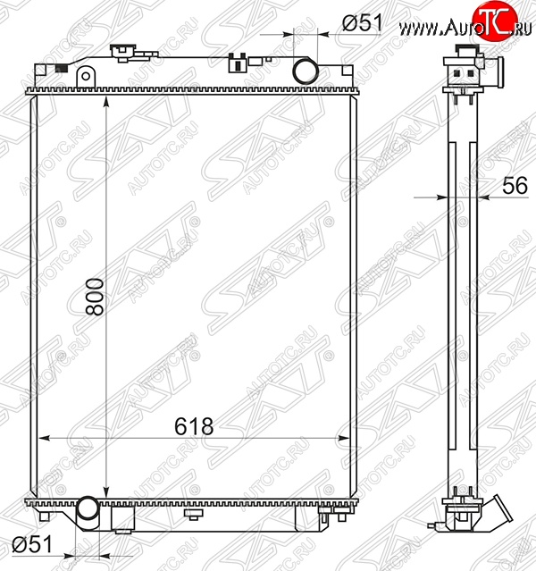 29 999 р. Радиатор двигателя SAT (пластинчатый, МКПП)  Isuzu Elf (NPR75) - Forward  с доставкой в г. Королёв