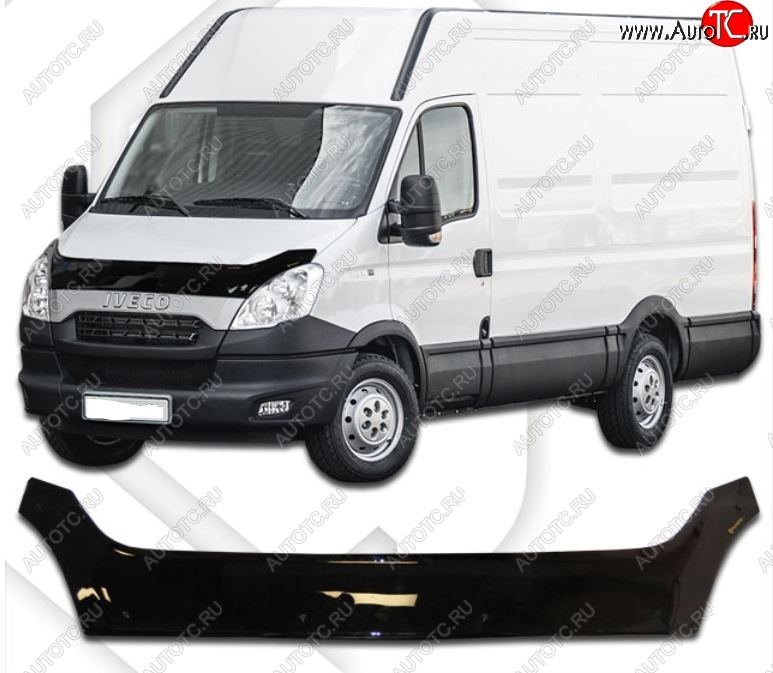 2 369 р. Дефлектор капота CA-Plastiс  Iveco Daily (2011-2014) (Classic черный, Без надписи)  с доставкой в г. Королёв