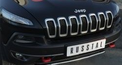 16 699 р. Защита переднего бампера (Trailhawk Ø42 мм волна, нержавейка) SLITKOFF Jeep Cherokee KL дорестайлинг (2014-2017)  с доставкой в г. Королёв. Увеличить фотографию 3