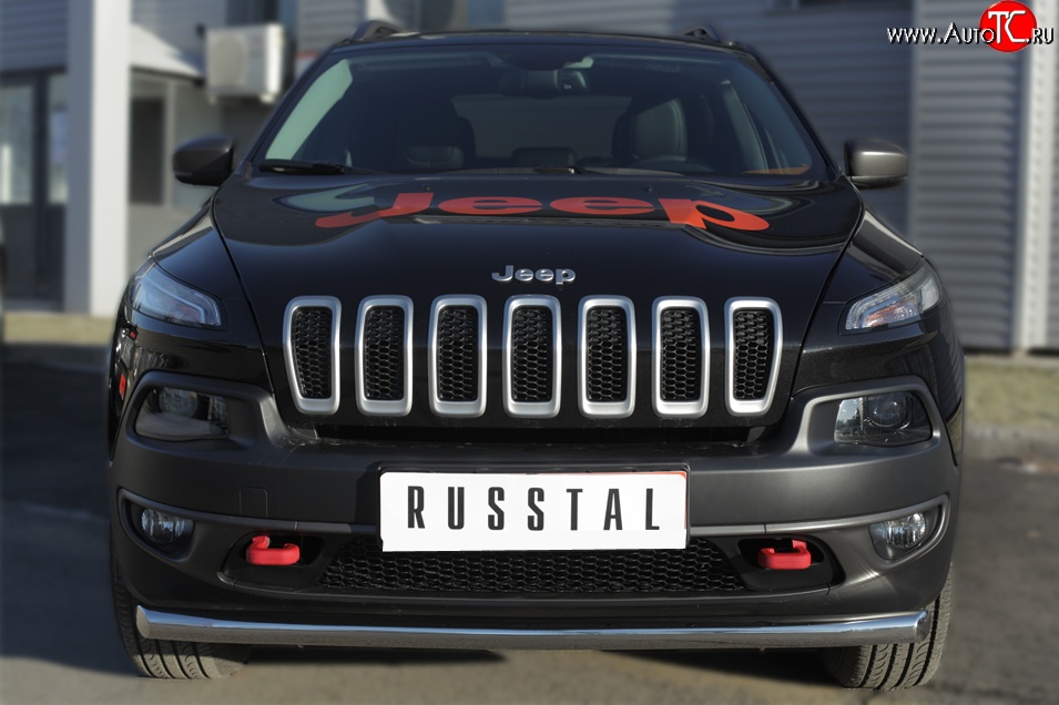 17 599 р. Одинарная защита переднего бампера (Trailhawk 63 мм) SLITKOFF  Jeep Cherokee  KL (2014-2017) дорестайлинг  с доставкой в г. Королёв