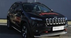 22 499 р. Защита порогов из круглой (Trailhawk, нержавейка 63 мм) SLITKOFF  Jeep Cherokee  KL (2014-2017) дорестайлинг  с доставкой в г. Королёв. Увеличить фотографию 4