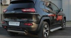 16 699 р. Защита заднего бампера (Trailhawk, Ø75x42 мм, нержавейка) Russtal Jeep Cherokee KL дорестайлинг (2014-2017)  с доставкой в г. Королёв. Увеличить фотографию 2