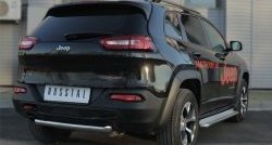 16 699 р. Защита заднего бампера (Trailhawk, 63 мм, нержавейка) SLITKOFF Jeep Cherokee KL дорестайлинг (2014-2017)  с доставкой в г. Королёв. Увеличить фотографию 2